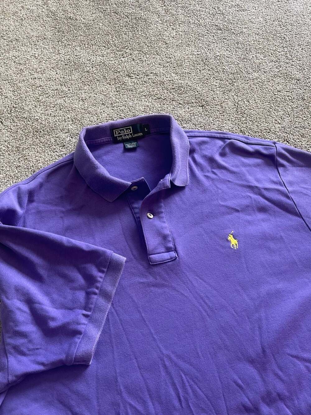 Polo By Ralph Lauren Polo Shirt Size L Purple Cotton Pony Logo Casual